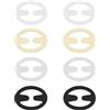 Irikdescia® Set di 8 clip ovali Racerback per reggiseno, per abiti da sposa, fitness, evita lo scivolamento delle spalline (color carne, bianco, nero, trasparente)