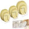 Ortviai 3 PCS Organizer Piatti Cucina, Portapiatti Metallo Multifunzionale, Scolapiatti da Incasso, Porta Piatti da Interno Mobile (White)