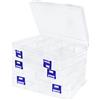 Doreenstar 3Pcs 8 Griglie Scatola Portaoggetti Plastica con Scomparti, Trasparente Scatole Organizer Box Impilabile, Rettangolare Organizzatore per Accessori Perline Gioielli