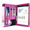 ProCase Cartella Portadocumenti A4, Portablocchi Cartellina Portadocumenti in Pelle con Multi Tasca e Doppia Cerniera per Viaggi Intervista Riunioni Congressi per Documenti Tablet Telefono -Grigio