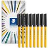 STAEDTLER stick 430F - Penna a sfera con punta fine da 0,3 mm, confezione da 8 in busta (Nero)
