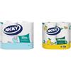 Nicky Elite - 4 Rotoli di Carta Igienica, 170 Soffici Fogli a 3 Veli, Morbida e Resistente + Nicky Limone Carta Cucina - 2 Rotoli da 100 Fogli Assorbenti a 2 Veli, Fresco Profumo di Limone