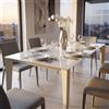 MIlani Home BENJAMIN - tavolo da pranzo moderno allungabile in acciaio e vetro da 160