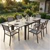 MIlani Home TRIUMPHUS - set tavolo in alluminio e polywood cm 180/240 x 100 x 73 h con 6 poltrone Xanthus