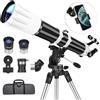 Hawkko Telescopio rifrattore astronomico ad alta potenza, con apertura da 90 mm, 900 mm, telescopio professionale multistrato per principianti di astronomia con supporto AZ, borsa per il trasporto portatile