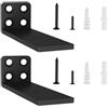 YFCVIP 2 Pz Staffe per Mensole Pesanti, Reggimensola Supporto Reggi Mensola da Muro, Staffe a L Angolari Metallo per Montaggio Mensola Legno (Nera,10 cm)