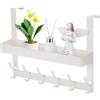 Kssvzz 5 ganci sopra la porta con vuoto, portasciugamani da porta, appendiabiti da porta, appendiabiti da porta, ganci per appendere vestiti, asciugamani, dietro il retro del bagno (bianco)