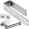 ZUNTO Porta Asciugamani Bagno - Porta Carta Igienica+Ganci Adesivi Set Di 4 Pezzi, Accessori Da Bagno Autoadesivi Per Cucine Da Bagno E Armadi Da Cucina, Acciaio Inox