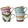 HK LIVING - Set di 4 - 33 cl 70s ceramics - Multicolore - Gres smaltato