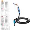 OEM Torcia per saldatura MIG, capacità 250 A, lunghezza cavo 46 m, 2,5 mm, 4,6 M