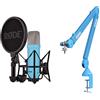 RØDE NT1 Signature Series Microfono a Condensatore + Braccio da Studio PSA1+ - Kit di Registrazione Professionale per Voce, Streaming e Podcast (Blu)