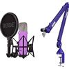 RØDE NT1 Signature Series Microfono a Condensatore + Braccio da Studio PSA1+ - Kit di Registrazione Professionale per Voce, Streaming e Podcast (Viola)