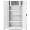 Jan Nowak Armadio da Ufficio C001D Archivio per Officina Con Scomparto Segreto in Metallo Verniciato a polvere Chiudibile 185 cm x 90 cm x 45 cm (Bianco)