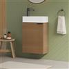 EMKE Lavandino con base 41 cm, set lavabo compatto con vasca in ceramica per WC ospiti e piccolo bagno, lavabo con mobiletto, rovere Sonoma