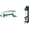 Fellowes 5227901 Rilegatrice Dorsi Starlet 2+, 12 Fogli & 5331102 Dorsi Plastici per Rilegatura, 21 Anelli, Passo 9/16, Diametro 10 mm, Confezione da 25 Pezzi, Bianco