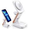 Wowsofty Caricatore Wireless 3 in 1 Pieghevole 15W, Stazione di Ricarica Rapida Compatibile con iPhone 17/16/15/14/13/12, Dock di Viaggio Compatto, Apple Watch Ultra/SE/10/9/8/7/6/5/4/3/2, AirPods Pro/4/3/2