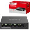 MERCUSYS MS105GP Switch di rete Gigabit a 5 porte, switch Ethernet con PoE+ a 4 porte, budget totale 65 W, custodia in metallo, montaggio a parete o desktop, funzionamento silenzioso TP-Link