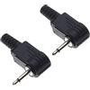Keple Spina Jack Da 2,5 Mm, Mono A 90 Gradi - Jack Di Riparazione Con Impugnatura In Plastica TS 2 Poli Maschio A Saldare Connettore Per Cavo Audio Fai Da Te - Confezione Da 2