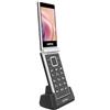 MP myPhone myPhone Tango 2 LTE telefono a conchiglia per anziani senza abbonamento, cellulare 4G con doppio display, tasti grandi, base di ricarica, tasto SOS, Dual SIM