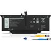 K KYUER JHT2H Batteria per Dell Latitude 7310 Latitude 7410 Chromebook Enterprise P33S P34S P34S001 P33S001 4V5X2 7CXN6 K36KR T3JWC 0WY9MP 04V5X2 HRGYV X825P XMT81 YY3GJ Notebook Battery 6500mAh 52Wh 4-Cell