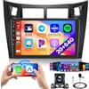 Hikity Autoradio per Toyota Yaris/Vizi 2005-2011 2G+64G Android 15 Wireless Carplay Radio Stereo Auto con 26UI 9 Pollici Schermo Android Auto GPS WIFI Bluetooth EQ FM RDS MIC Telecamera Posteriore