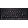 CHERRY KW 9200 MINI, Tastiera Multidispositivo Compatta per fino a 4 Dispositivi, Layout per il Regno Unito (QWERTY), Bluetooth, 2,4 GHz o Cavo, Ricaricabile, Nero