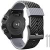ANBEST Cinturino di ricambio compatibile con cinturino Suunto 7/Suunto 9, 24 mm, in silicone per Suunto 9 baro/Spartan Sport/D5, nero/grigio