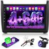 ETLFUCyber 4G+64G Android Autoradio per VW Volkswagen Polo 2008-2020 con Wireless Carplay & Android Auto, Schermo Touch IPS 9 pollici con GPS, WiFi, 32EQ, Bluetooth 5.0, Radio FM/RDS