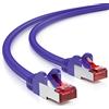 deleyCON 10m Cavo di Rete Cat6-1000 Mbit (Rame, S/FTP, Privo di Alogeni) Cavo Patch RJ45 Gigabit Ethernet LAN - per DSL Internet WLAN Switch Router Modem Patch Panel PoE - Viola