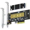 GLOTRENDS PA09-HS Adattatore da M.2 NVMe a PCIe 4.0 X4 con dissipatore M.2 per 2280/2260/2242/2230 SSD M.2 NVMea