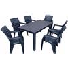 GARDENIA Set Tavolo da Giardino 140x80 cm con 6 Sedie - Tavolo Quadrato da Esterno in Resina - Set Tavolo e Sedie per Terrazzo, Balcone e Giardino - Colore Antracite