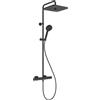 Ideal Standard Ceratherm T25+ Sistema vasca/doccia esterno, soffione doccia Eco a risparmio idrico con getto variabile, protezione antiscottatura - Nero Opaco (315x510.5x1117 mm)