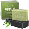 VOERUY Sapone Detox per ascelle, sapone naturale, contiene tè verde, albero del tè, carbone di bambù e menta, sapone per eliminare gli odori, esfoliante, idratante, sapone da bagno per tutto il corpo, 2 x