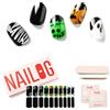 NAILOG Strisce per unghie in gel semi-catalizzate, 20 adesivi lucidi extra lunghi, finitura in morbido gel lucido e di lunga durata (Little Monsters)