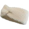 styleBREAKER Fascia per capelli da donna in pelliccia sintetica effetto orsetto con dettaglio nodo a torsione | Morbida fascia invernale elastica | Scaldacollo caldo paraorecchie 56-59 cm, Crema-Beige