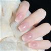 Clataly 24 Pz Breve Rosa Gradiente Unghie False Quadrate Lucido Stampa su Unghie Bianco Nero Acrilico Unghie Carino Nude Rosa False Unghie per le Donne Ragazze (A)
