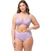 Ulla Popken Bra, Wireless, Lace, Reggiseno Donna, Lila,