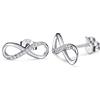 CERSLIMO Orecchini in argento 925 oro rosa, infinito orecchini in argento Sterling oro rosa con zirconi infiniti gioielli regalo, 10 mm, Argento sterling Zirconia cubica