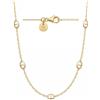QUADRI Collana Donna Argento 925 Placcata Oro 18Kt - Catena Traversino e Maglia Marina Fatta a Mano in Italia - Lunghezza 45 cm con 5 cm Estensione - Gioielli Donna