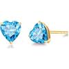 FANCIME Solido 14 Carati 585 Orecchini in Oro Giallo Piccoli cuore Orecchini in Vera Ametista Naturale Gioielli per Signore Ragazze Mamma - Dimensioni: 5 * 5 mm