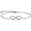 CERSLIMO Bracciale da donna, in argento Sterling 925, simbolo dell'infinito, con zirconi, in oro rosa, per donne e ragazze, 16 centimeters, Metallo