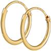 NKlaus PAIO 585 orecchini a cerchio da uomo in vero ORO orecchini gioielli 13mm 1751