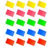 Notoke 20 piccole bandiere su aste, 12,7 x 20,3 cm, tinta unita, bianche, piccole bandiere in miniatura per graffiti fai da te, rosso, giallo, blu, verde, rosa