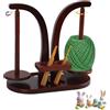 Yabound Svolgitore di lana magnetico, supporto per lana in legno con accessori per maglieria, organizer per gomitoli di lana, doppio supporto per palline, regalo per mamma e nonna