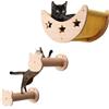 Heyouth Mensole da Parete per gatto, Set di Mobili da Parete per Arrampicata, Percorso da Muro in Sisal, Scaletta in Legno Massello di Gomma