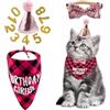 Notoke 4 pezzi accessori di compleanno per gatti, cappello di compleanno con numeri, sciarpa per accessori di compleanno di casa
