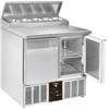 Saladette 2 Porte GN 1/1, con Piano Preparazione Alimenti, 5 Contenitori GN 1/6, +0°C/+8°C