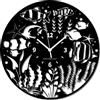 Instant Karma Clocks | Orologio da Parete Tema Acquario in Legno HDF | Decorazione Artistica per Casa Ufficio Negozio | Design Marino con Pesci Tropicali e Alghe | Ø 30 cm