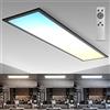 B.K.Licht - Pannello LED con telecomando, piatto, regolabile da bianco caldo a bianco freddo, pannelli led, pannelli led soffitto, pannelli luminosi LED, luce pannello led, 100x25x6,5 cm, nero
