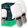 V-TAC 2x Lampadina LED per Frigorifero e Lampade E14-2W - RISPARMIO ENERGETICO - 180 Lumen - 2 Lampadine LED T26 piccole - Massima Efficienza - Luce Bianca Fredda 6500K